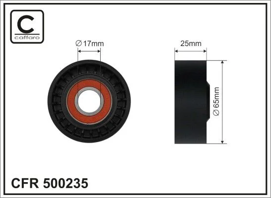 Tensioner Pulley, V-ribbed belt caffaro 500235