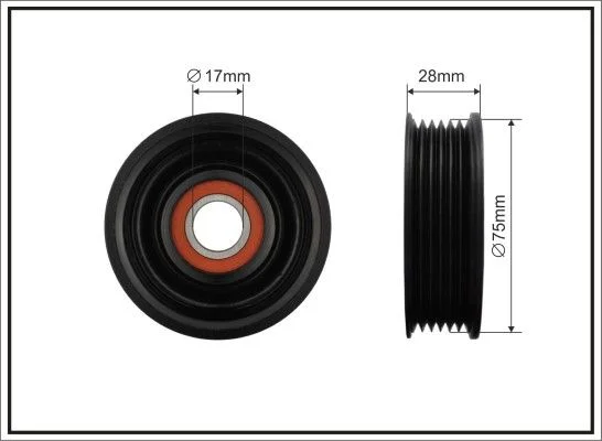 Deflection/Guide Pulley, V-ribbed belt CAFFARO 500262