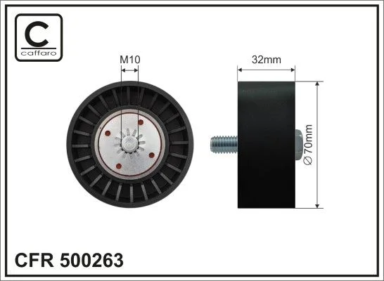 Deflection/Guide Pulley, V-ribbed belt CAFFARO 500263