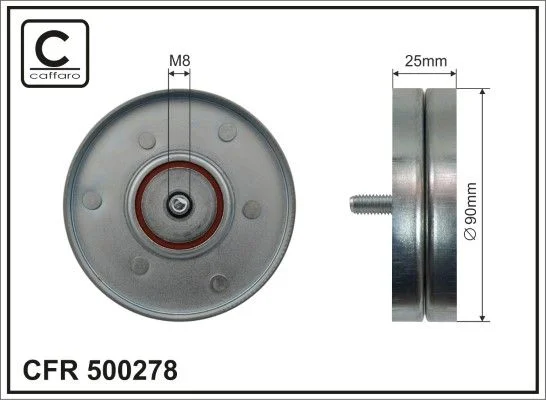 Deflection/Guide Pulley, V-ribbed belt CAFFARO 500278