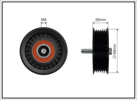 Deflection/Guide Pulley, V-ribbed belt CAFFARO 500279