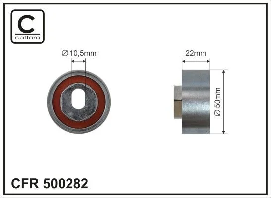 Deflection Pulley/Guide Pulley, timing belt CAFFARO 500282