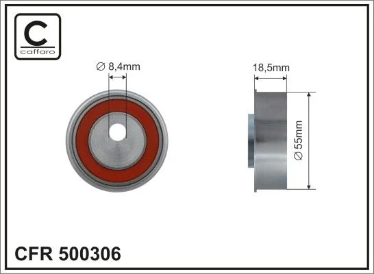 Polia de Desvio/Guia, correia distribuição CAFFARO 500306