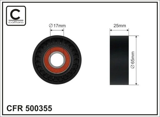 Tensioner Pulley, V-ribbed belt CAFFARO 500355