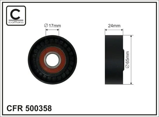 Tensioner Pulley, V-ribbed belt CAFFARO 500358