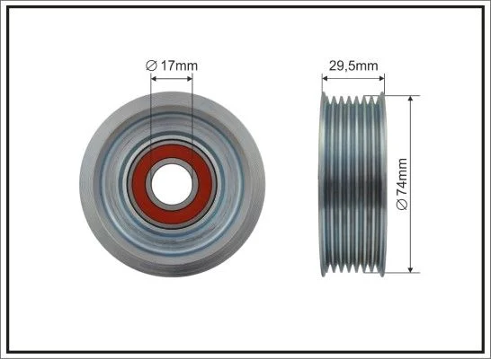 Deflection/Guide Pulley, V-ribbed belt CAFFARO 500388