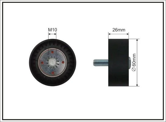 Deflection/Guide Pulley, V-ribbed belt CAFFARO 500402