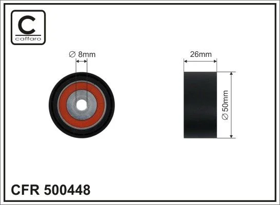 Deflection/Guide Pulley, V-ribbed belt CAFFARO 500448
