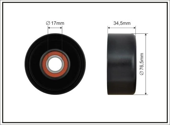 Deflection/Guide Pulley, V-ribbed belt CAFFARO 500454