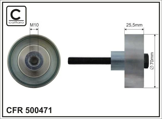 Deflection/Guide Pulley, V-ribbed belt CAFFARO 500471