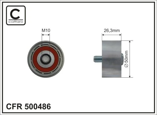 Deflection/Guide Pulley, V-ribbed belt CAFFARO 500486