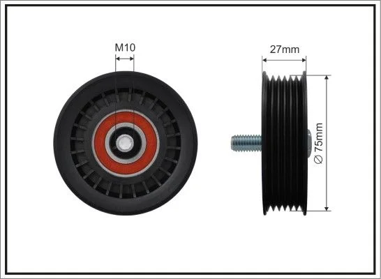 Deflection/Guide Pulley, V-ribbed belt CAFFARO 500522