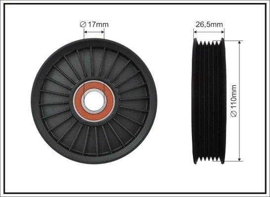 Deflection/Guide Pulley, V-ribbed belt CAFFARO 500572