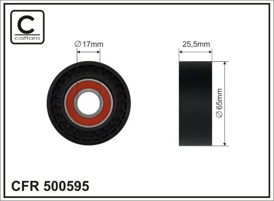 Tensioner Pulley, V-ribbed belt CAFFARO 500595