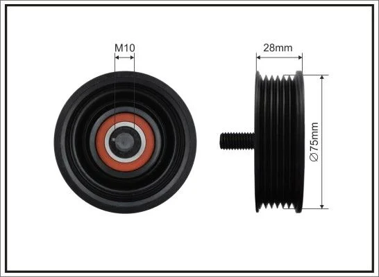 Deflection/Guide Pulley, V-ribbed belt CAFFARO 500652