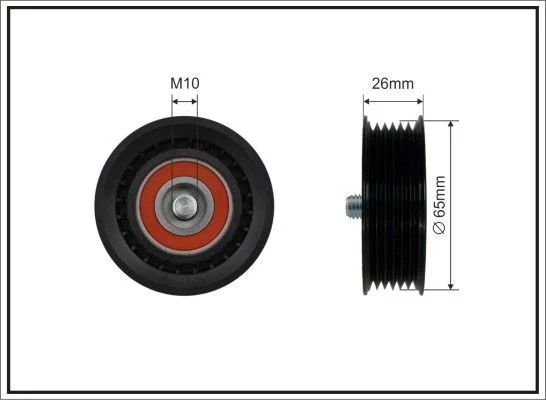 Deflection/Guide Pulley, V-ribbed belt CAFFARO 80-00