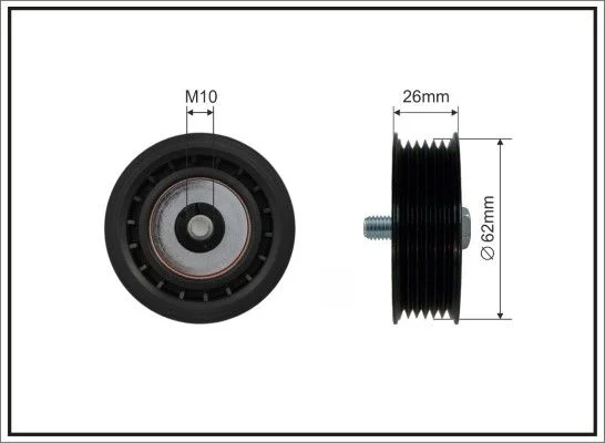 Deflection/Guide Pulley, V-ribbed belt CAFFARO 80-05