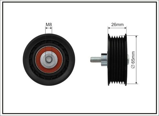 Deflection/Guide Pulley, V-ribbed belt CAFFARO 80-99