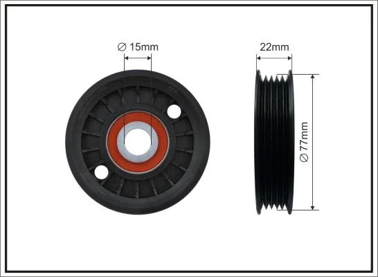 Deflection/Guide Pulley, V-ribbed belt CAFFARO 81-23
