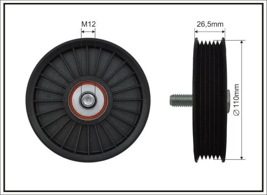 Deflection/Guide Pulley, V-ribbed belt CAFFARO 88-00