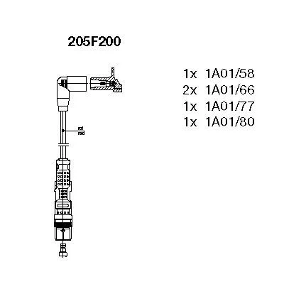Conjunto de cabos de ignição BREMI 205F200