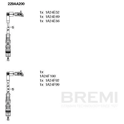 Conjunto de cabos de ignição BREMI 229AA200
