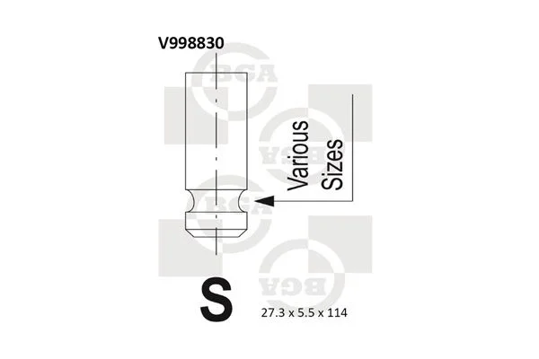 Válvula de escape BGA V998830