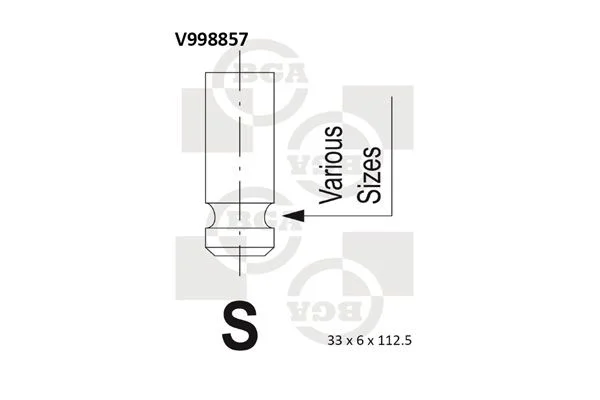 Válvula de admissão BGA V998857
