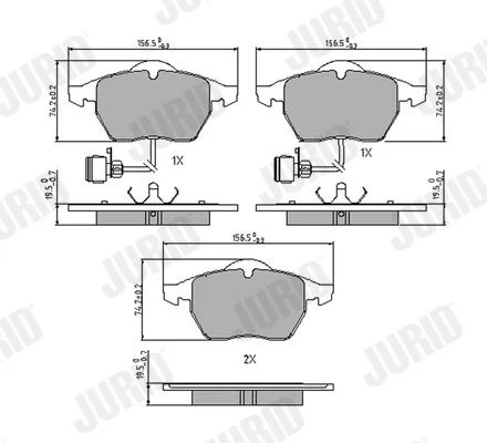 Conjunto de pastilhas de travão de disco JURID 571512J