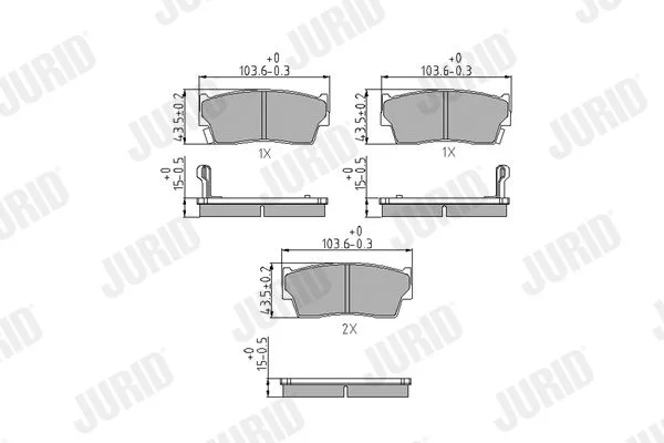 Conjunto de pastilhas de travão de disco JURID 572166J