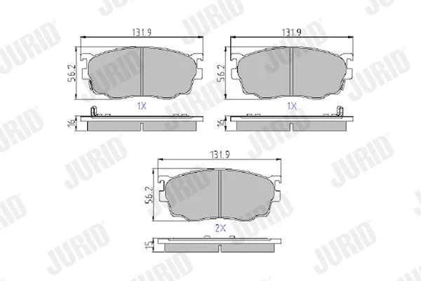 Conjunto de pastilhas de travão de disco JURID 572444J