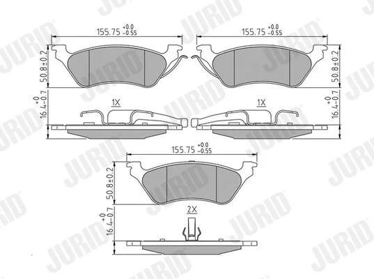 Conjunto de pastilhas de travão de disco JURID 572505J