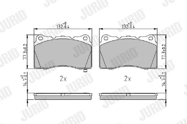 Conjunto de pastilhas de travão de disco JURID 572508J