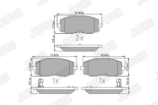 Conjunto de pastilhas de travão de disco JURID 572526J