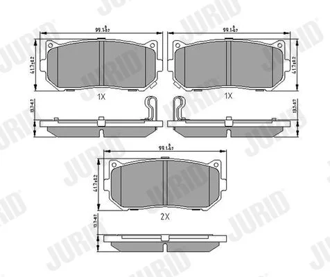 Conjunto de pastilhas de travão de disco JURID 572556J