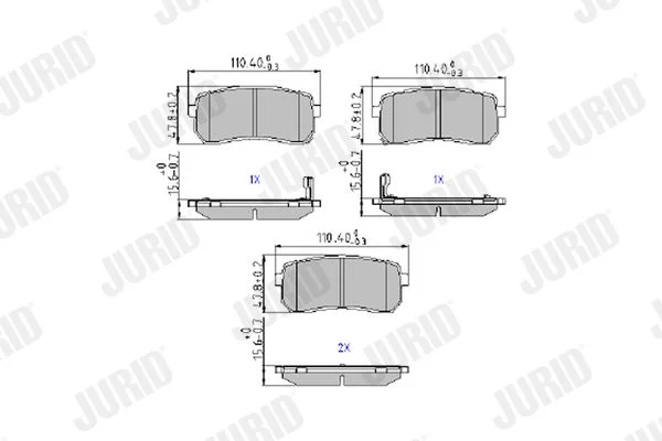 Conjunto de pastilhas de travão de disco JURID 572596J