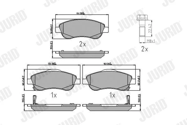Brake Pad Set, disc brake JURID 572605J