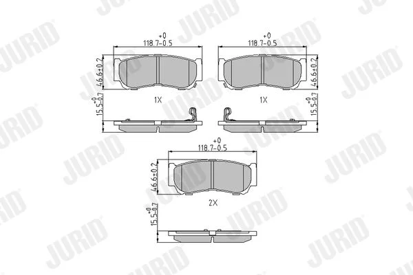 Conjunto de pastilhas de travão de disco JURID 572608J