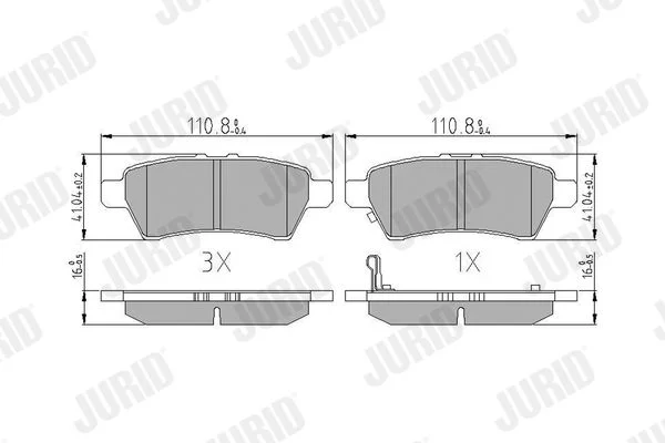 Brake Pad Set, disc brake JURID 572610J
