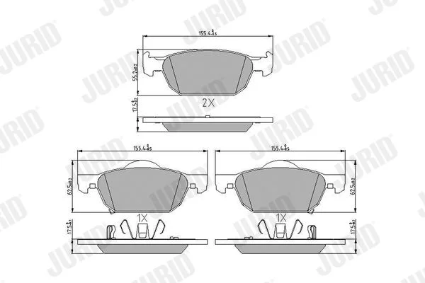 Conjunto de pastilhas de travão de disco JURID 572624J