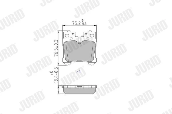 Conjunto de pastilhas de travão de disco JURID 572648J