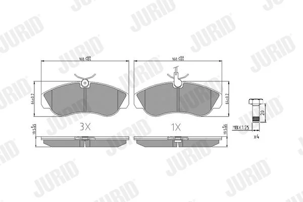 Conjunto de pastilhas de travão de disco JURID 573061J