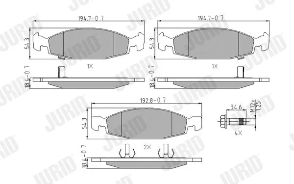 Brake Pad Set, disc brake JURID 573077J