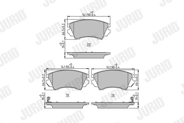 Conjunto de pastilhas de travão de disco JURID 573270J