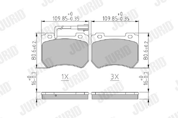 Brake Pad Set, disc brake JURID 573309J