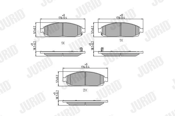 Conjunto de pastilhas de travão de disco JURID 573340J