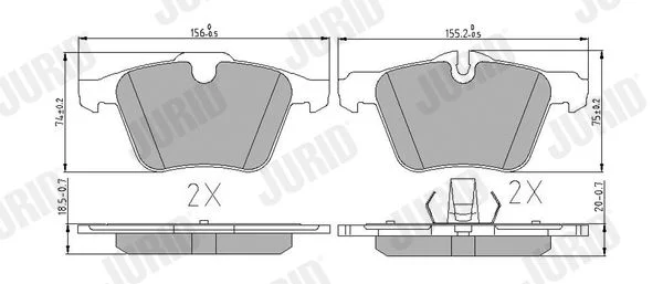 Brake Pad Set, disc brake JURID 573346J