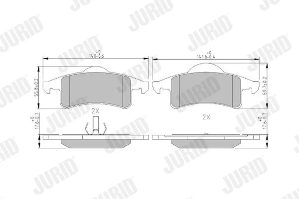 Conjunto de pastilhas de travão de disco JURID 573374J