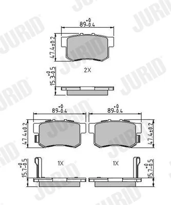 Conjunto de pastilhas de travão de disco JURID 573375J