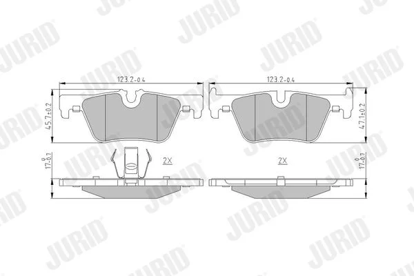 Conjunto de pastilhas de travão de disco JURID 573401J